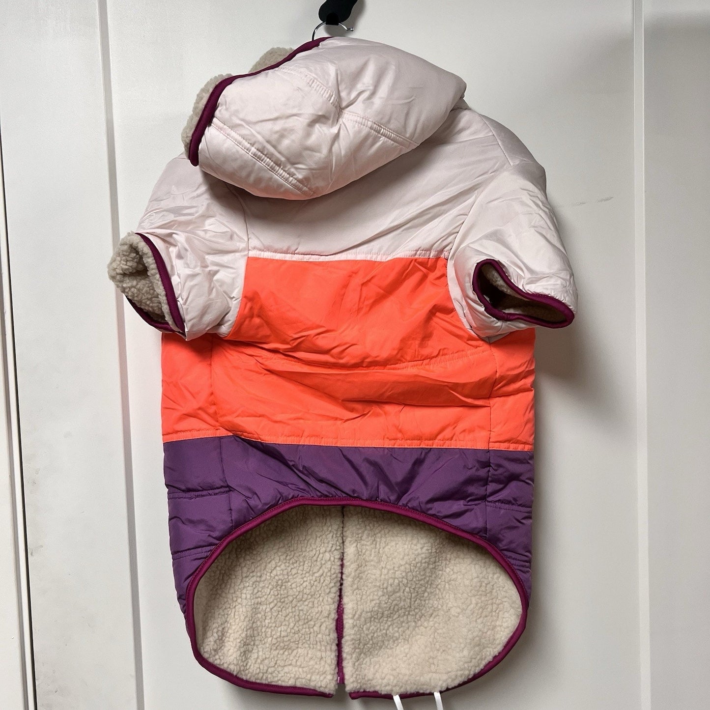 Arcadia Trail XXL Reversible Puffer Dog Coat Fleece Hood Water Repellent Pink