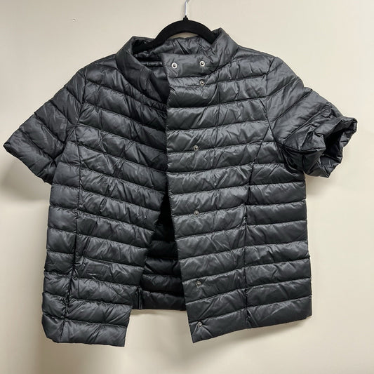 J. McLaughlin XS Sarabeth Short-Sleeve Puffer Jacket Goose Down Grey Designer