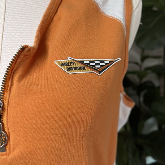Vintage Harley Davidson XL Women’s 1/4 Zip Sleeveless Shirt Tank Top w Patch