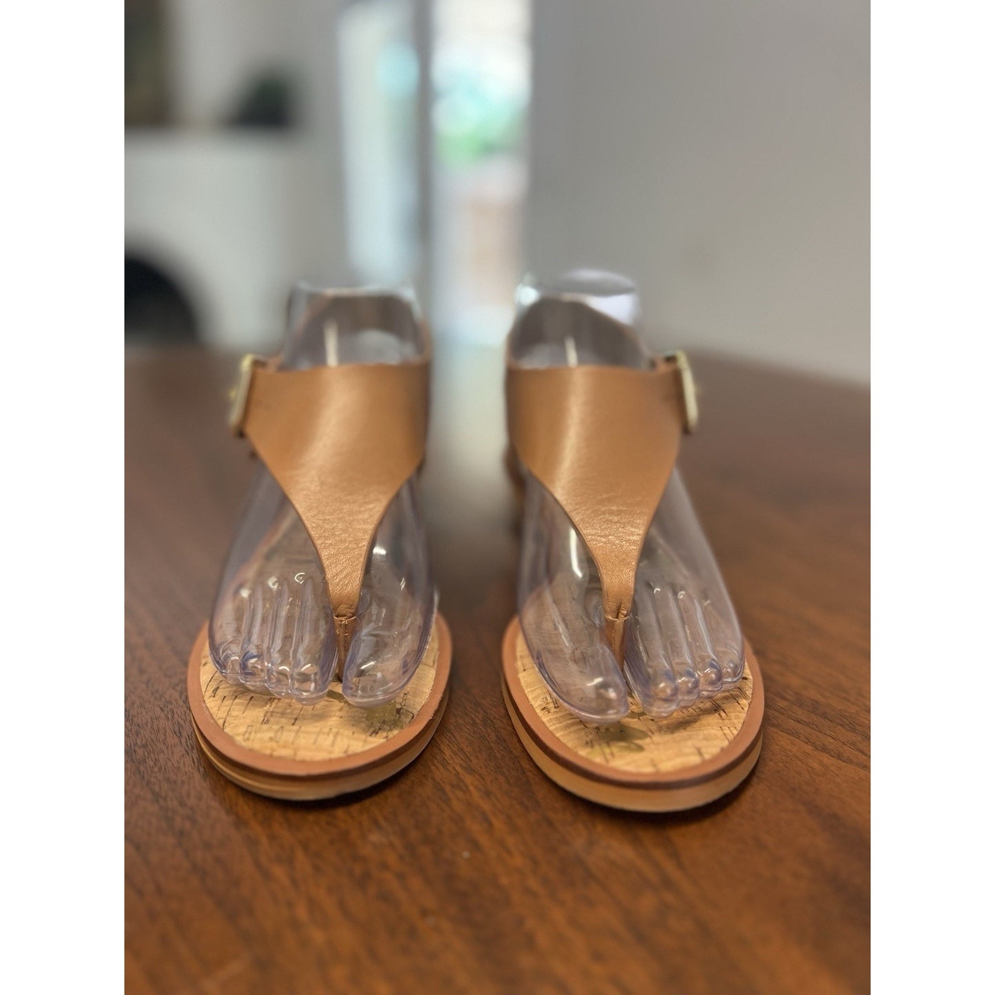 Sam Edelman Tallulah Thong Sandals Women’s 6 Brown Tan Leather Block Heel Buckle