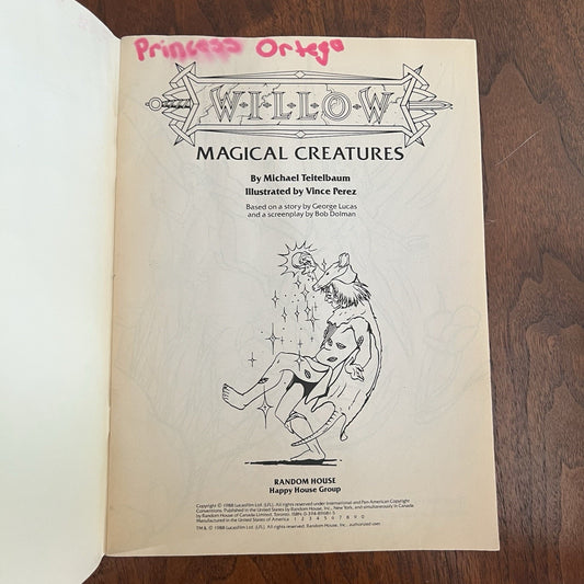 UNUSED Willow Movie Coloring Book “Magical Creatures” 1988 George Lucas