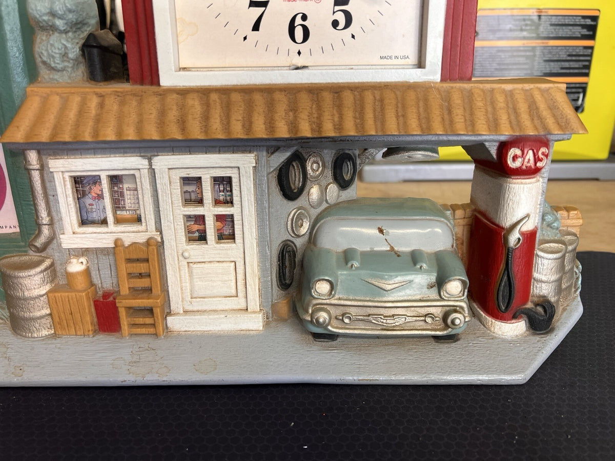 COKE 1990 Coca Cola 3D Plastic Billboard & Service Gas Station WALL CLOCK