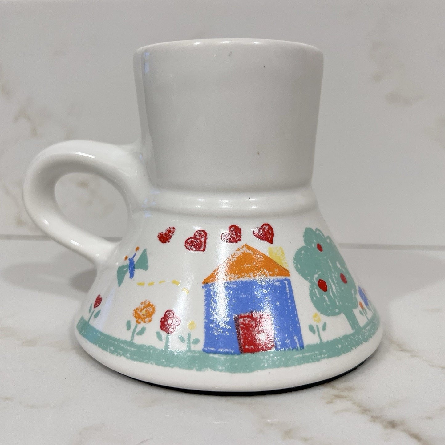 Vintage No Spill Mug “I Love My Grandma” Crayon Kitsch Retro Gift Nostalgia