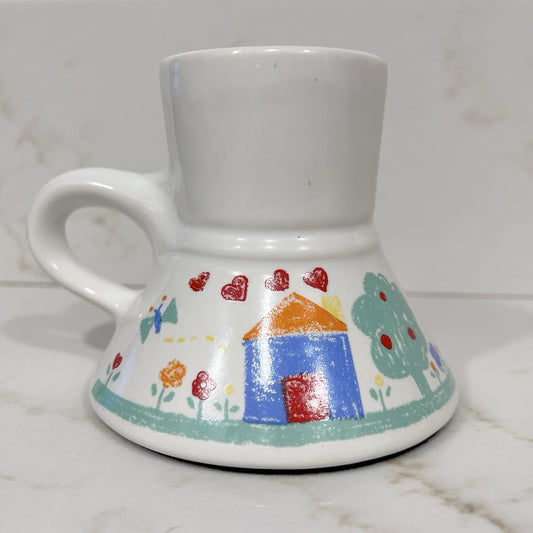 Vintage No Spill Mug “I Love My Grandma” Crayon Kitsch Retro Gift Nostalgia