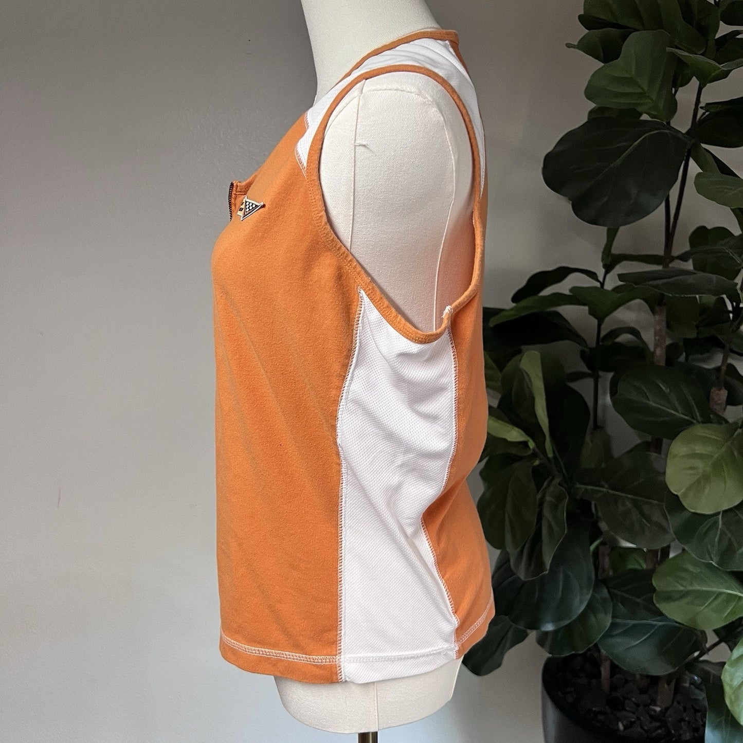 Vintage Harley Davidson XL Women’s 1/4 Zip Sleeveless Shirt Tank Top w Patch