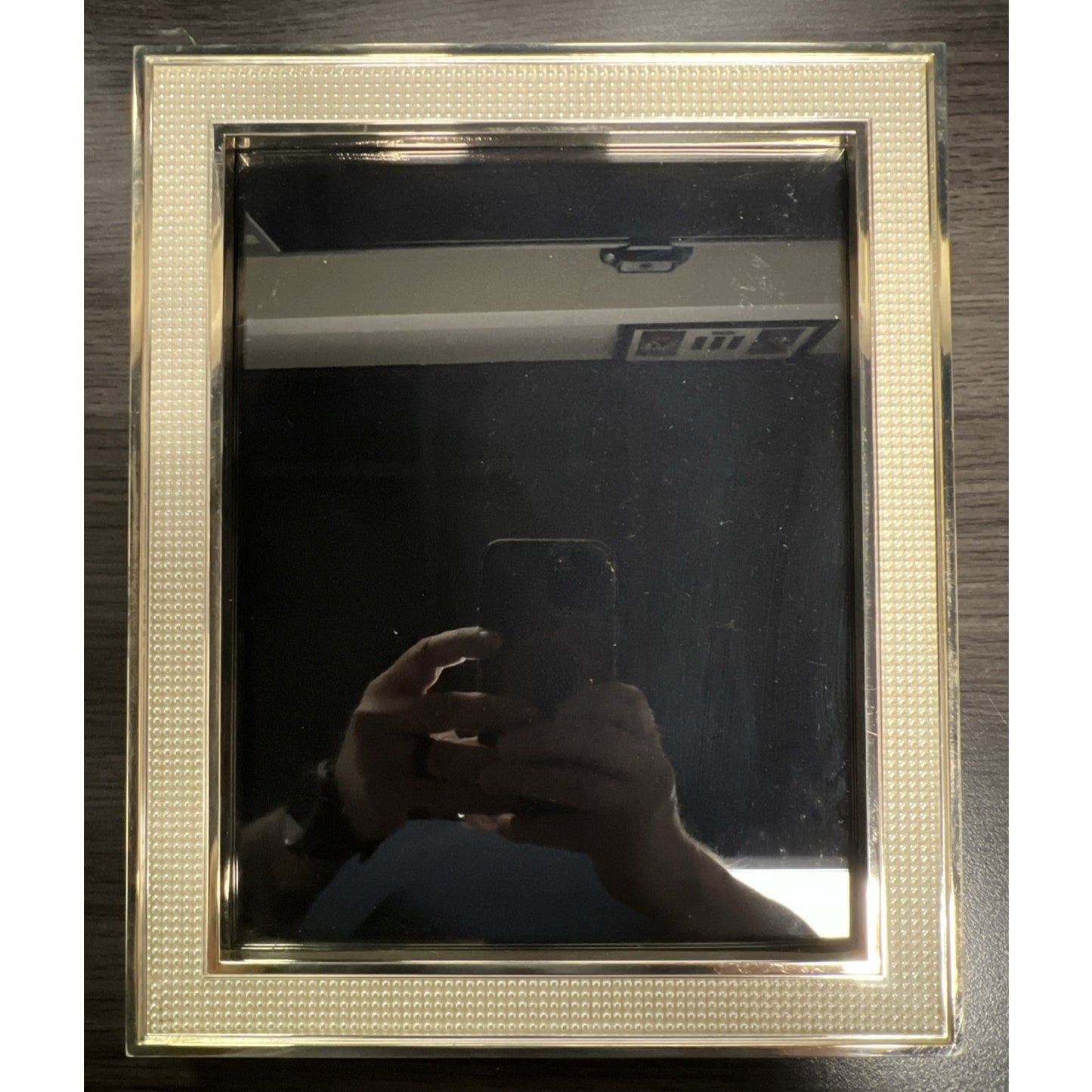 Lenox Gold & White Pearl Picture Frame 12” x 9.5” Outer 9.5” x 7.33” Inner