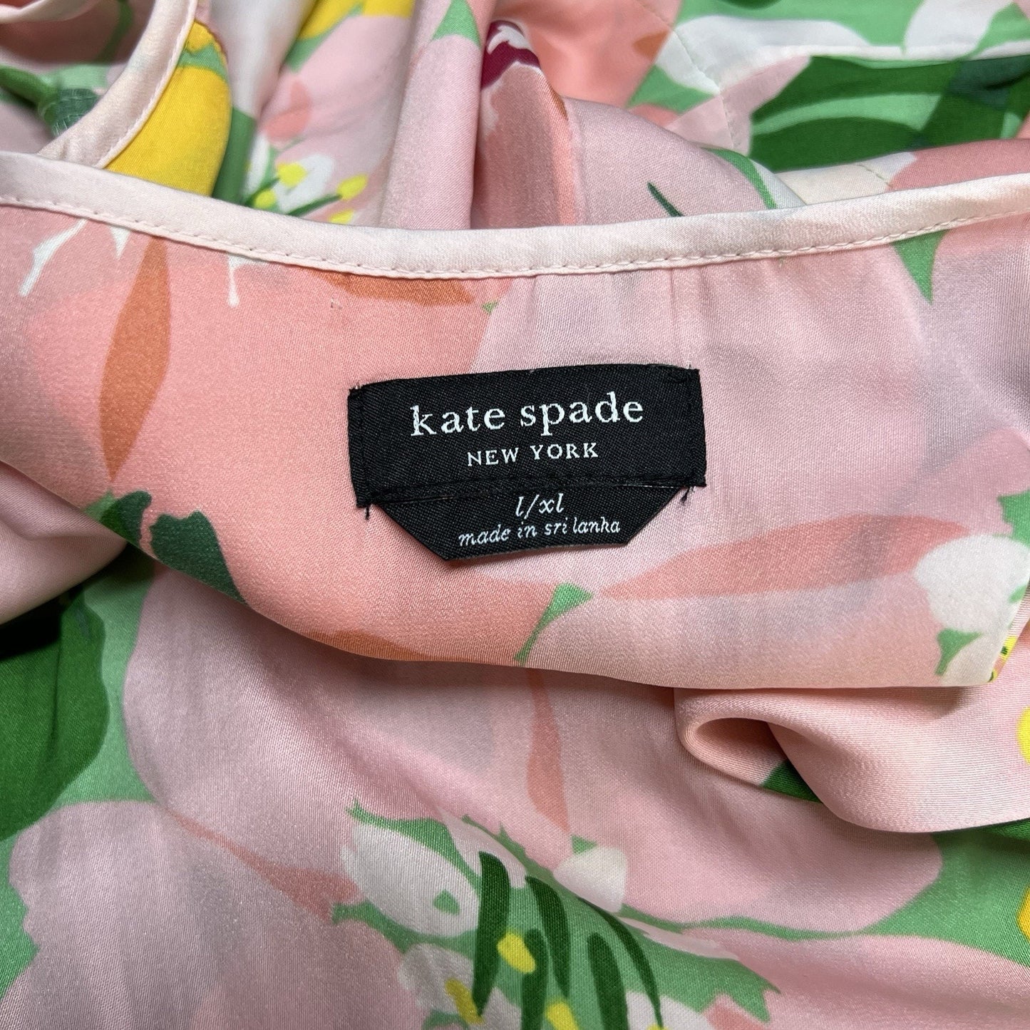 KATE SPADE Caftan Dress L/XL Painterly Petals Floral Muumuu Retro Vintage Mod