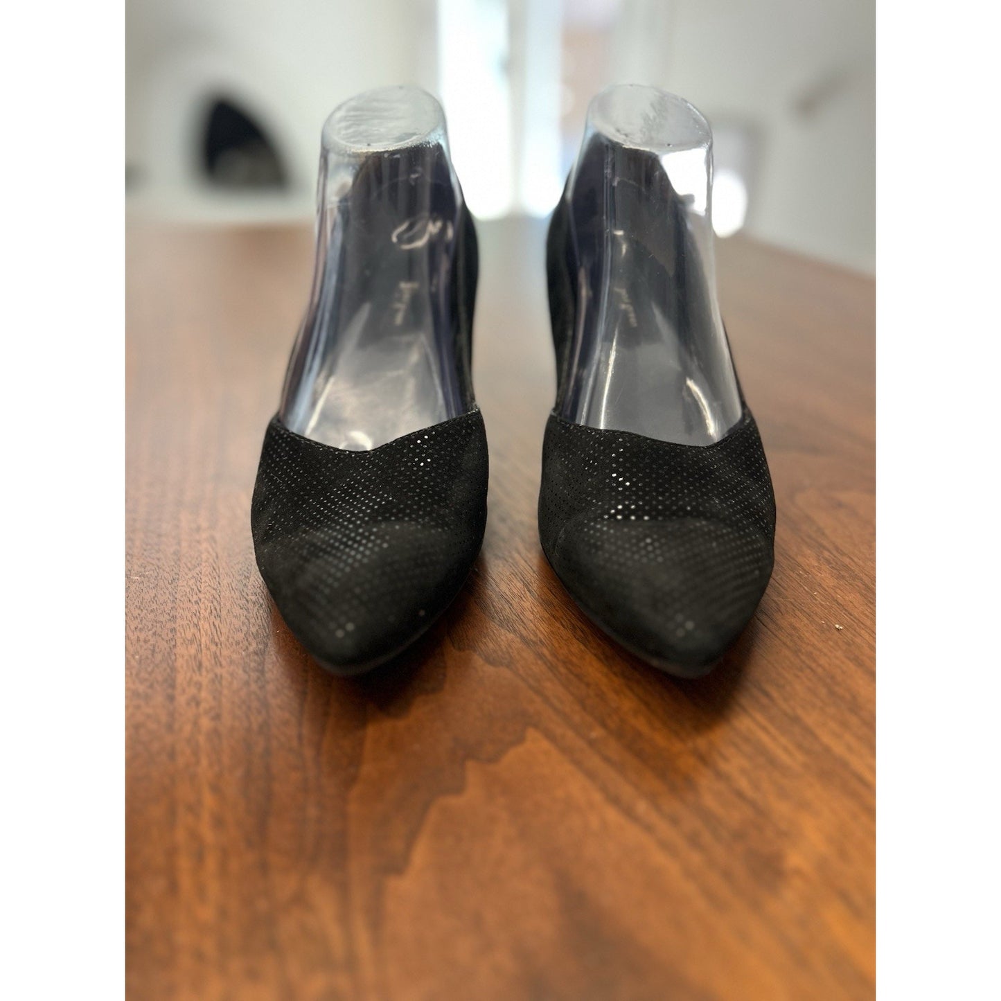Paul Green Heels Pointed Toe Pump Black Suede Women’s Size Sz 6.5