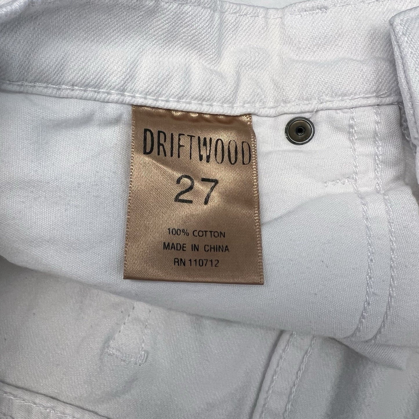 Driftwood (27) Stef Embroidered White Denim Mini Skirt Cutoff Raw Hem Floral