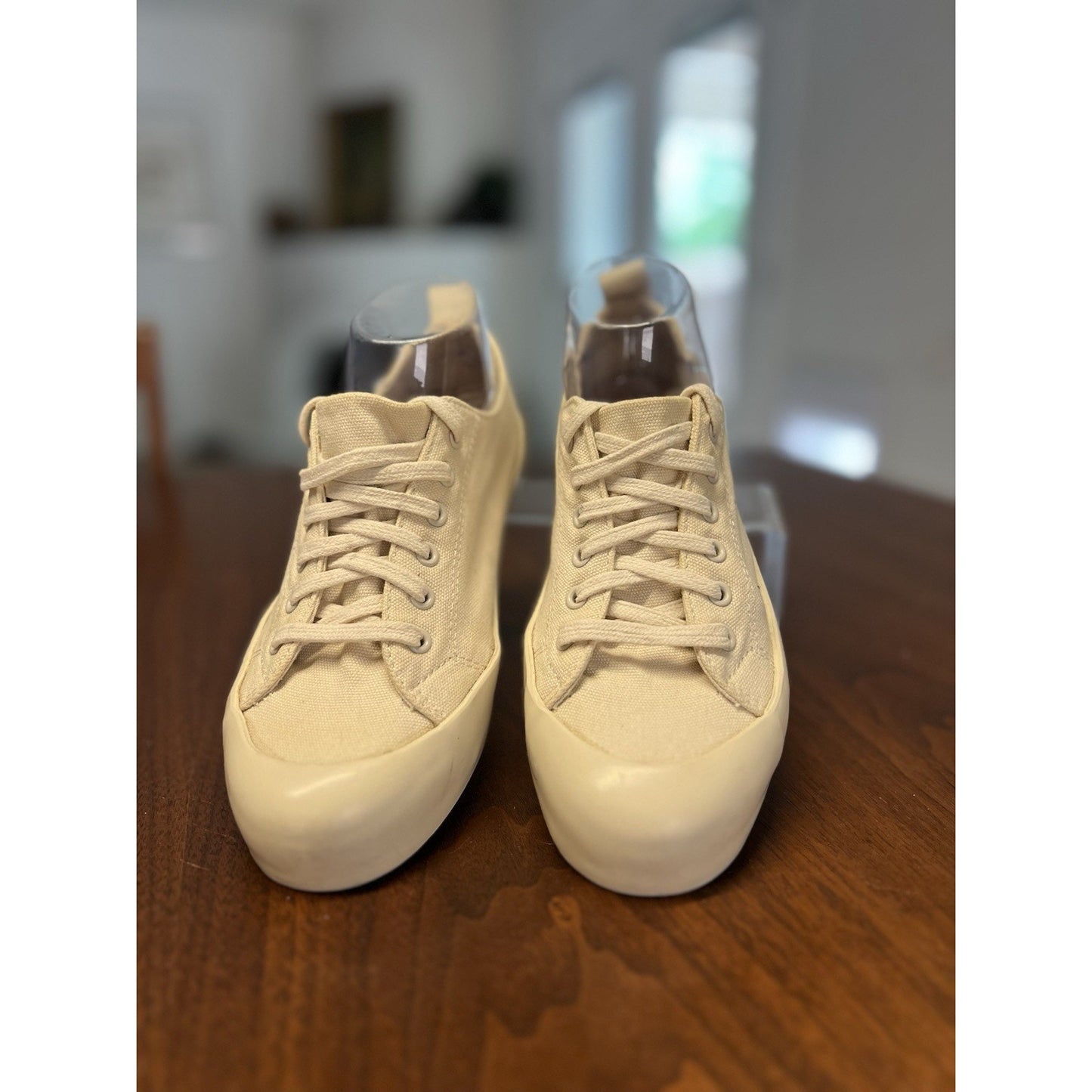 COS Lace-Up Canvas Plimsolls Sneakers Crème Color Women’s Size 8