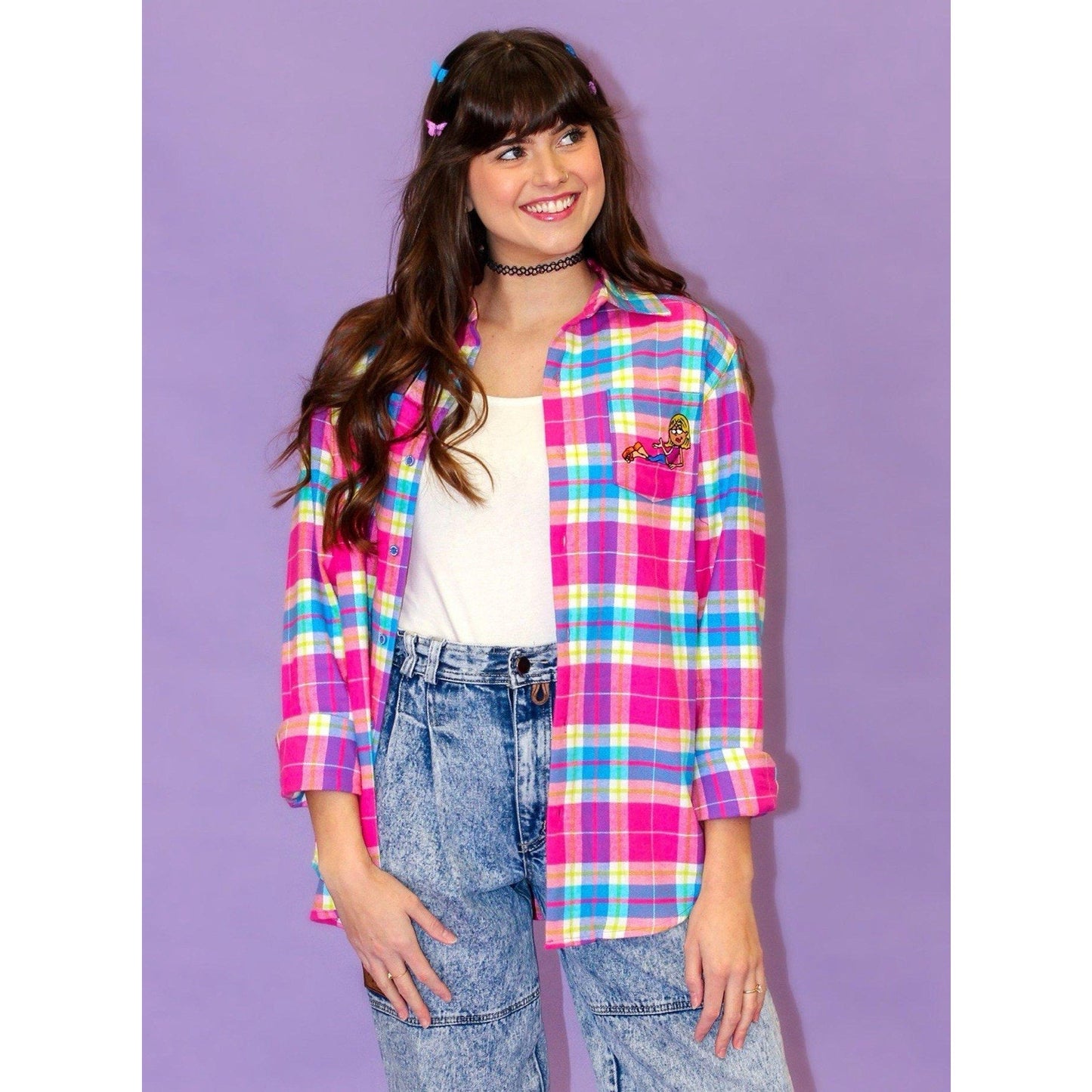 Lizzie McGuire Cakeworthy 2XL Pink Plaid Flannel Outfit Repeater Y2K Icon