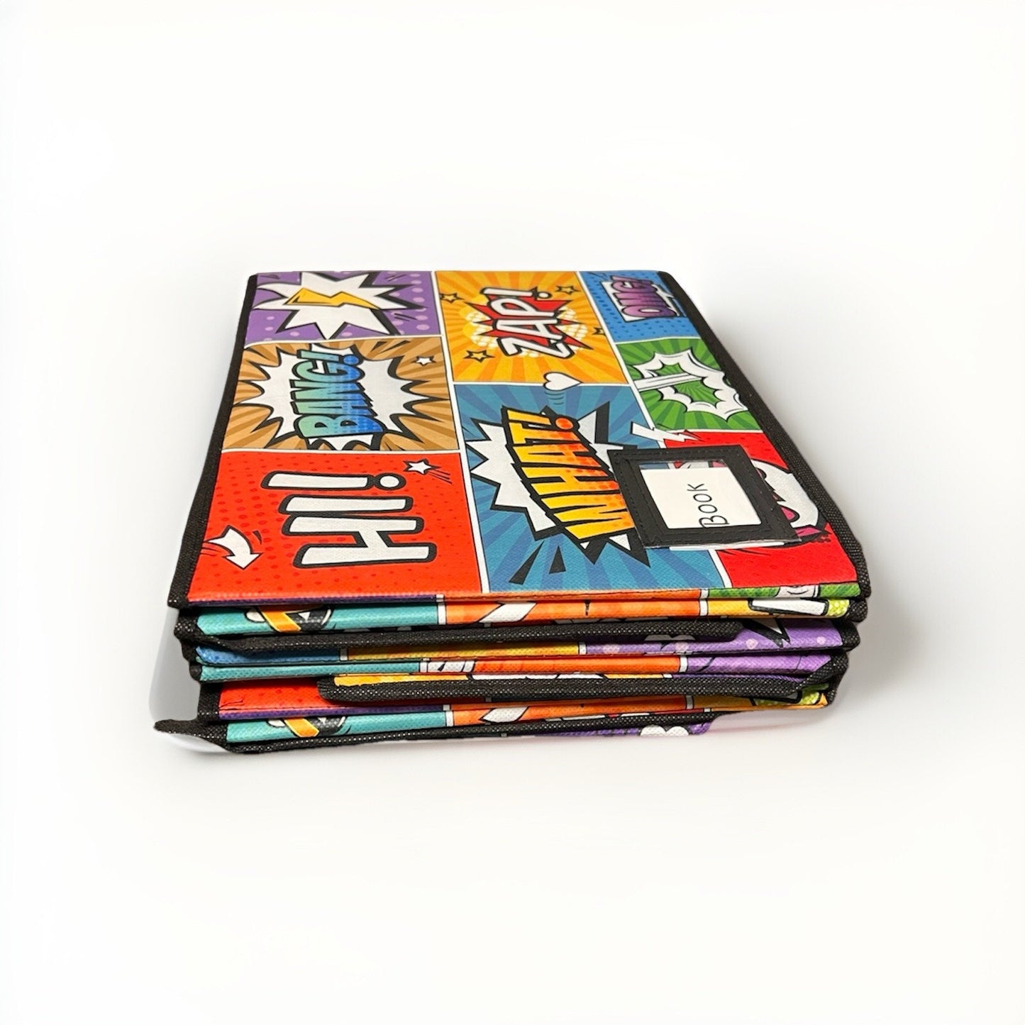 Comic Book Storage Box 4-Pack Vintage Pattern Cotton/Linen Material Collapsible