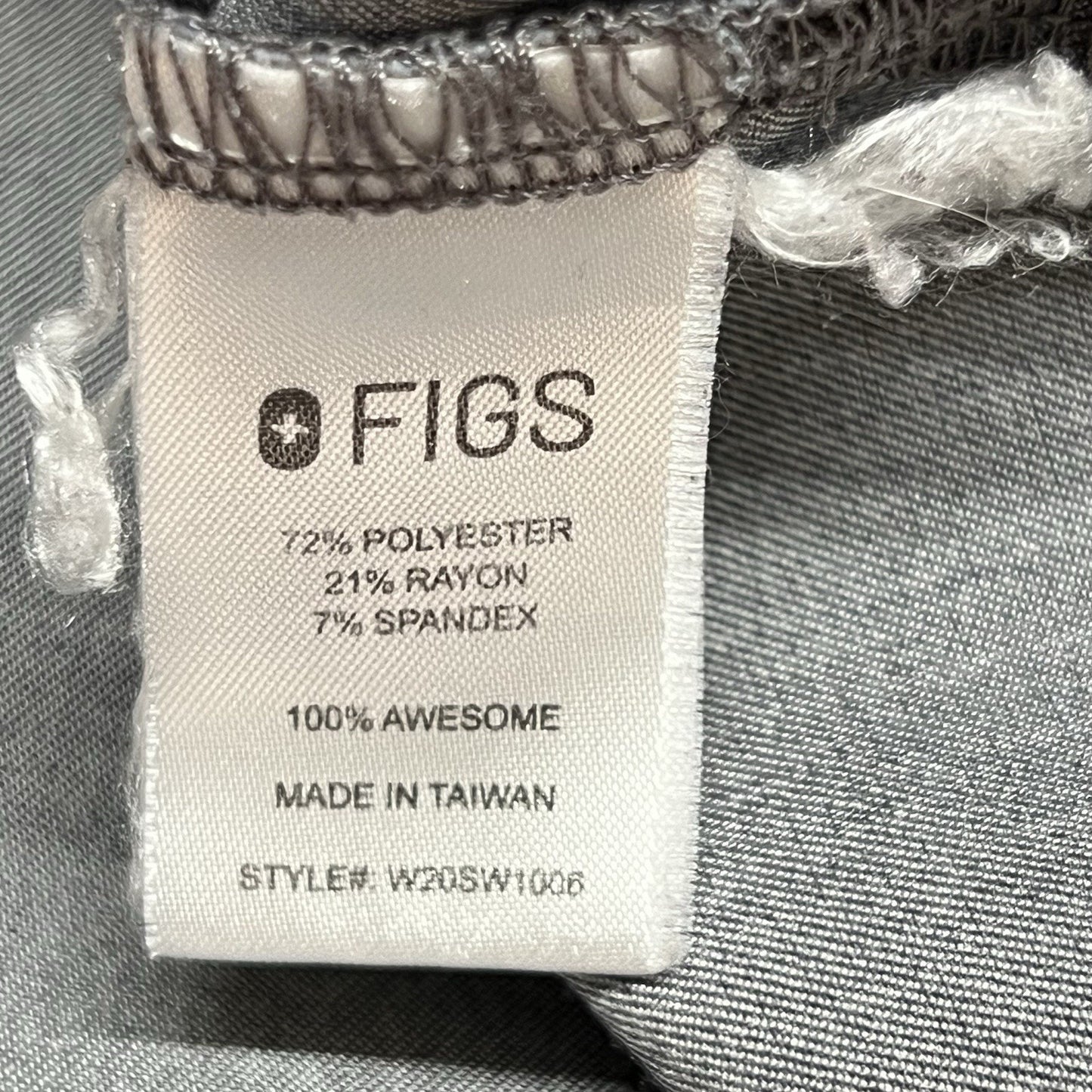FIGS Men’s 4-Pocket Gray Size S Scrub Top #w20sw1006 PO 1505