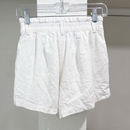 Hollister XS Ultra High-Rise Linen-Blend Soft Short White Paperbag Coastal Beach