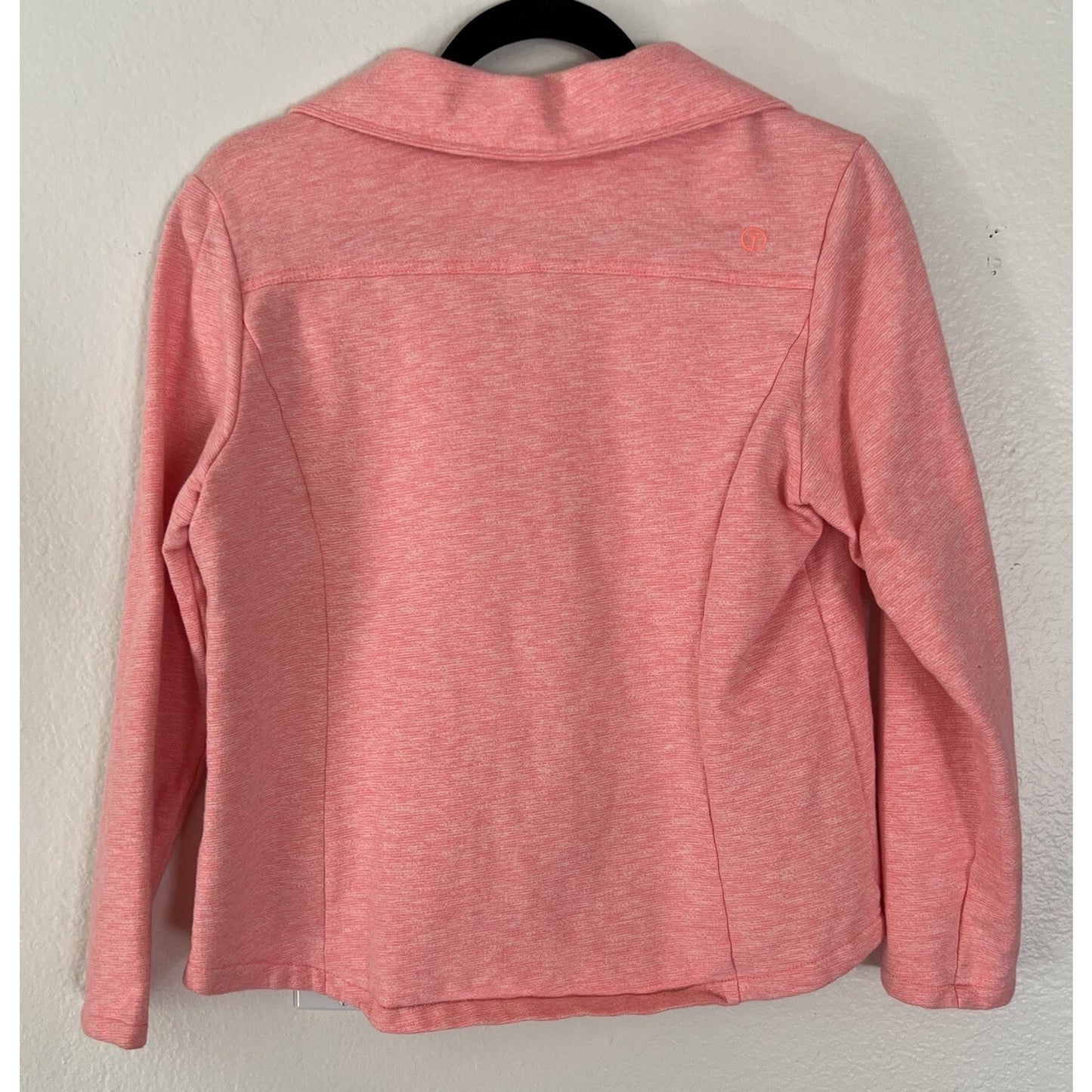 TALBOTS Cozy Fleece Lined Jacket Womens Sz M Petite Coral Pink Full Zip Pockets