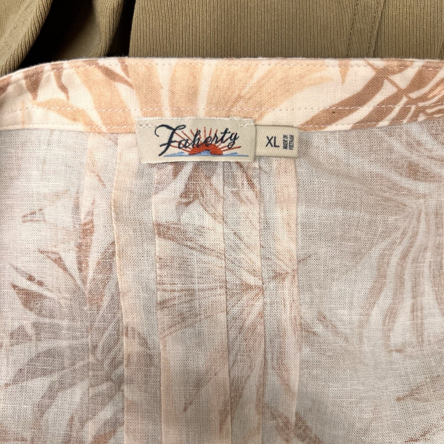 Faherty Women's Linen Blend Gemina Relaxed Shirt Dress XL Beach Tropical Coastal