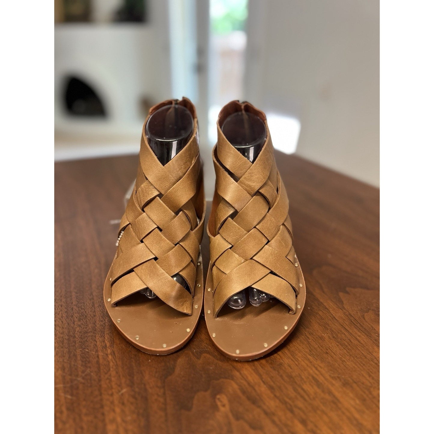 Beek Turaco Leather Sandals Womens Size 9 Brown Woven Handmade Boho Gladiator