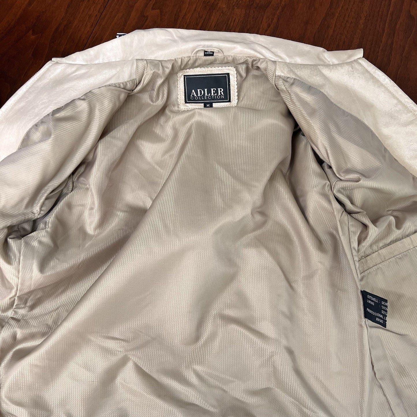 Adler Collection Women (M) Metallic Beige Leather Jacket 90s Y2K Vintage Classic