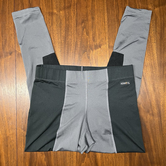 Kerrits Knee Patch Pull On Riding Tights XL Black Grey