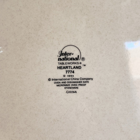 Chop Plate 12" Heartland 7774 International Tableworks China Company 1994 Farm