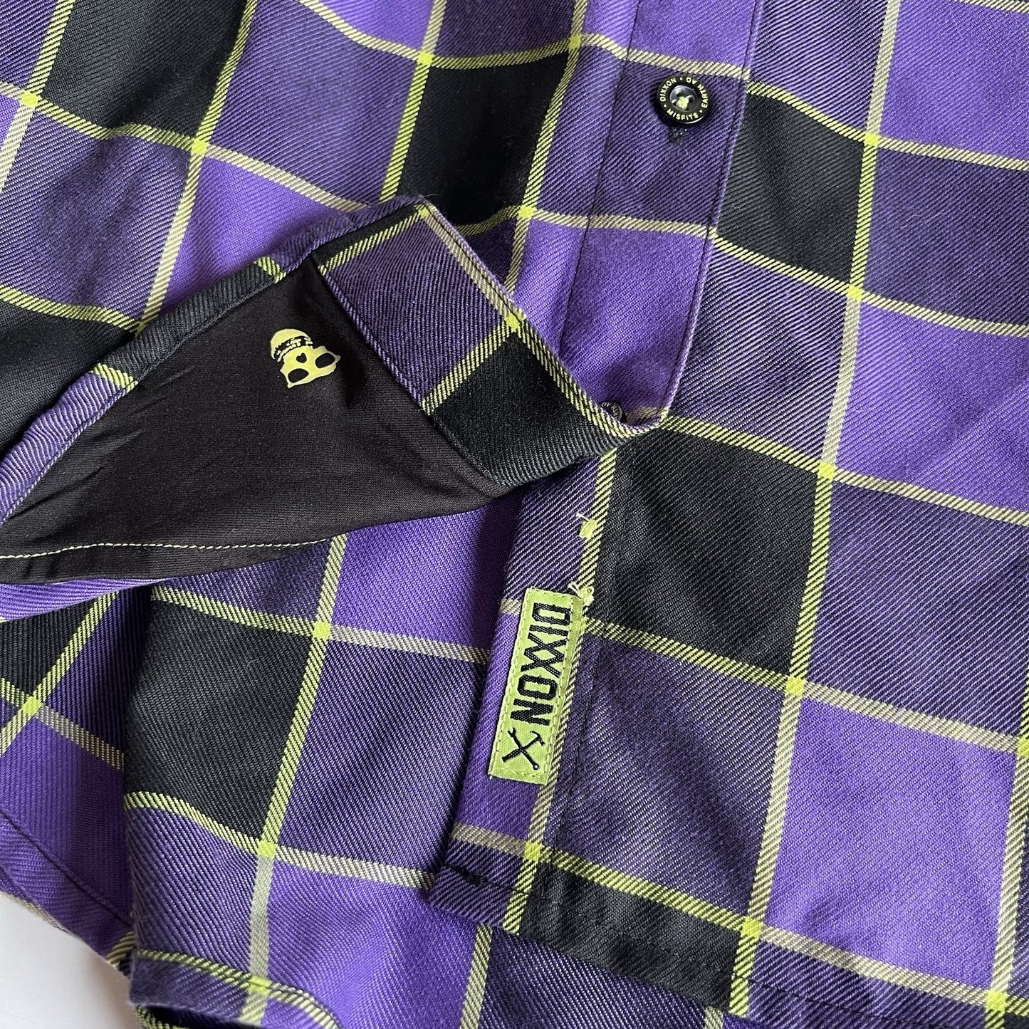 Dixxon MISFITS Flannel XL Earth AD Men's Long Sleeve Danzig Purple Green Plaid