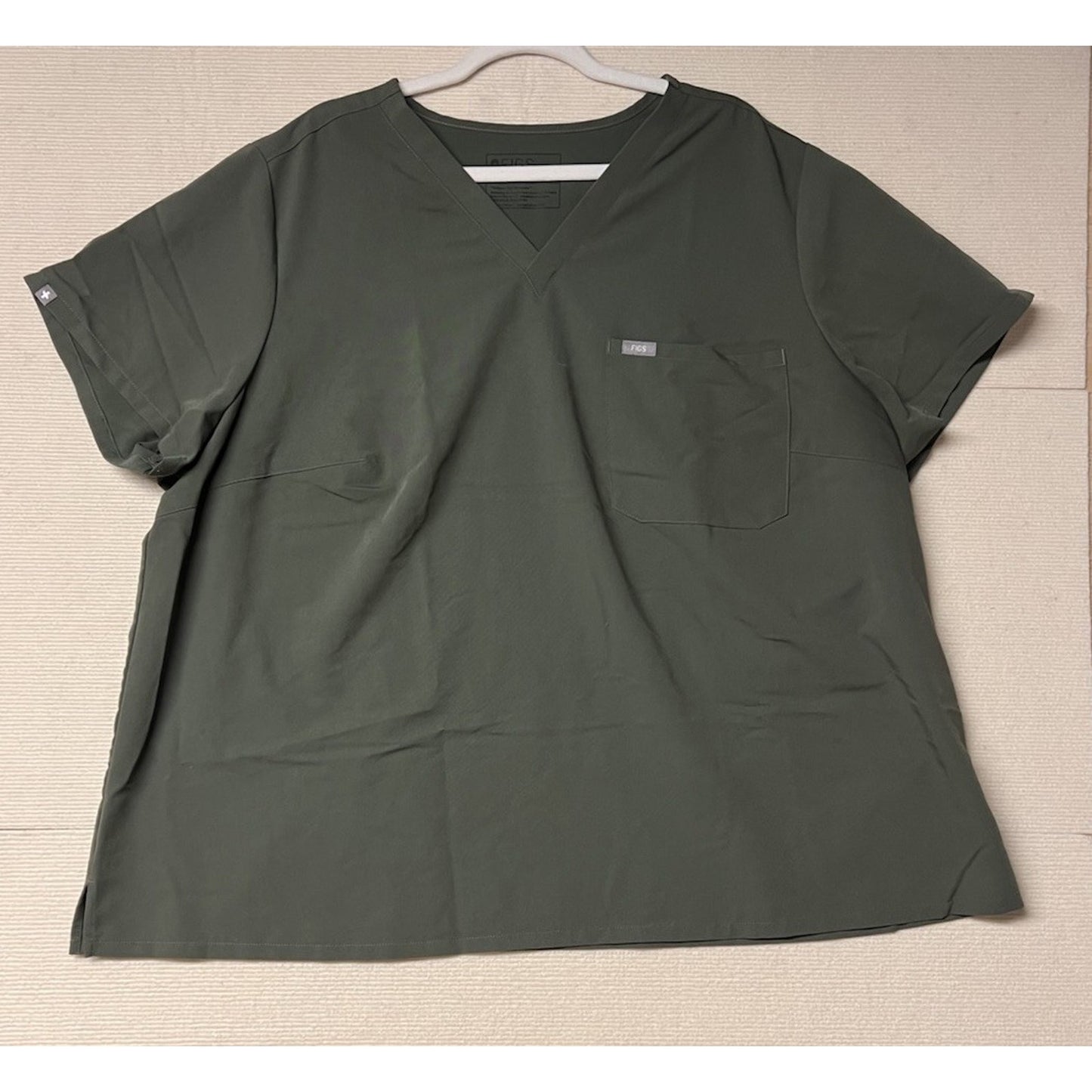 Figs Technical Collection Catarina Dark Green Short Sleeve Scrub Top Sz 5XL