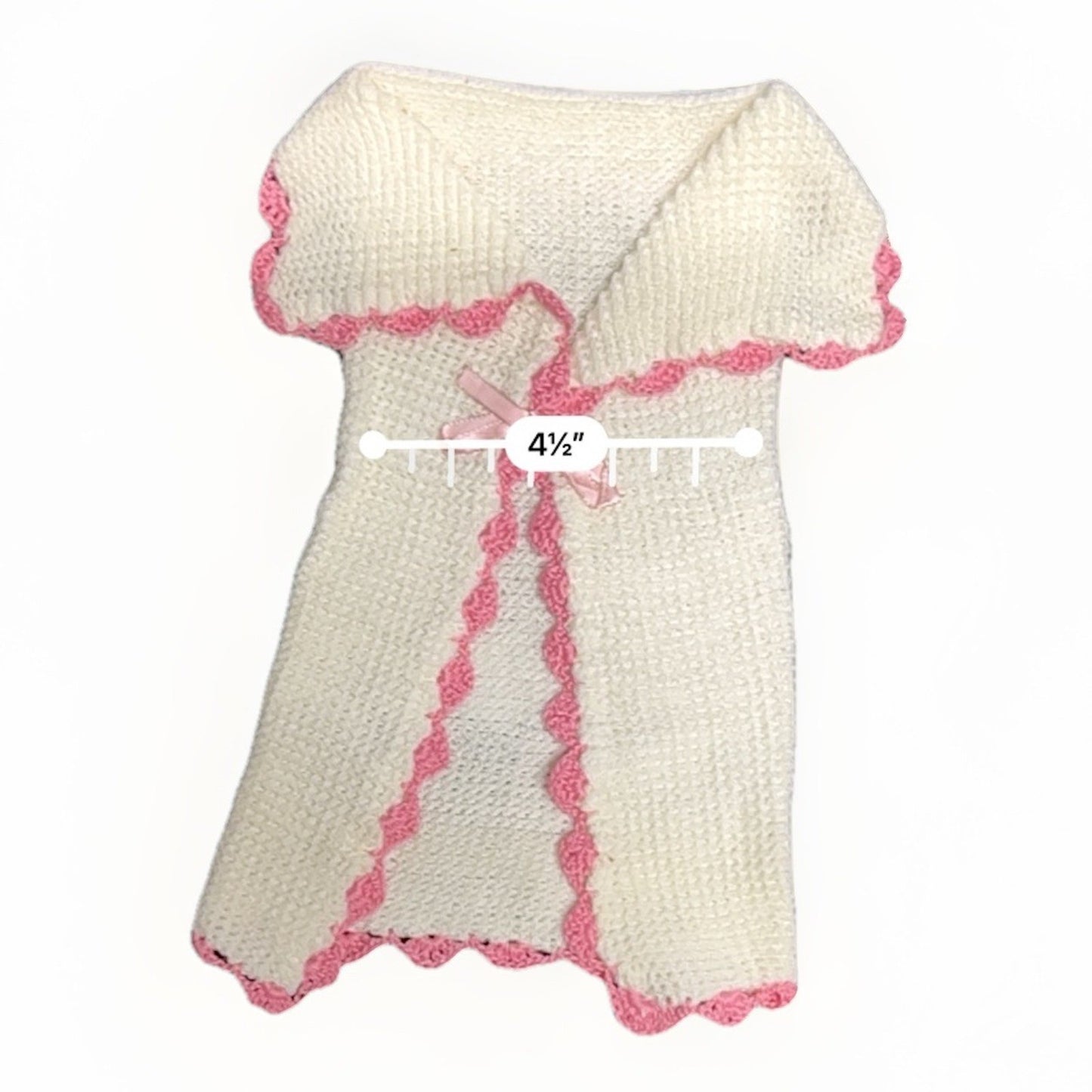 Vtg White & Pink Infant Outfit Hat Blanket Wrap Buster Brown Toe To Crown Box