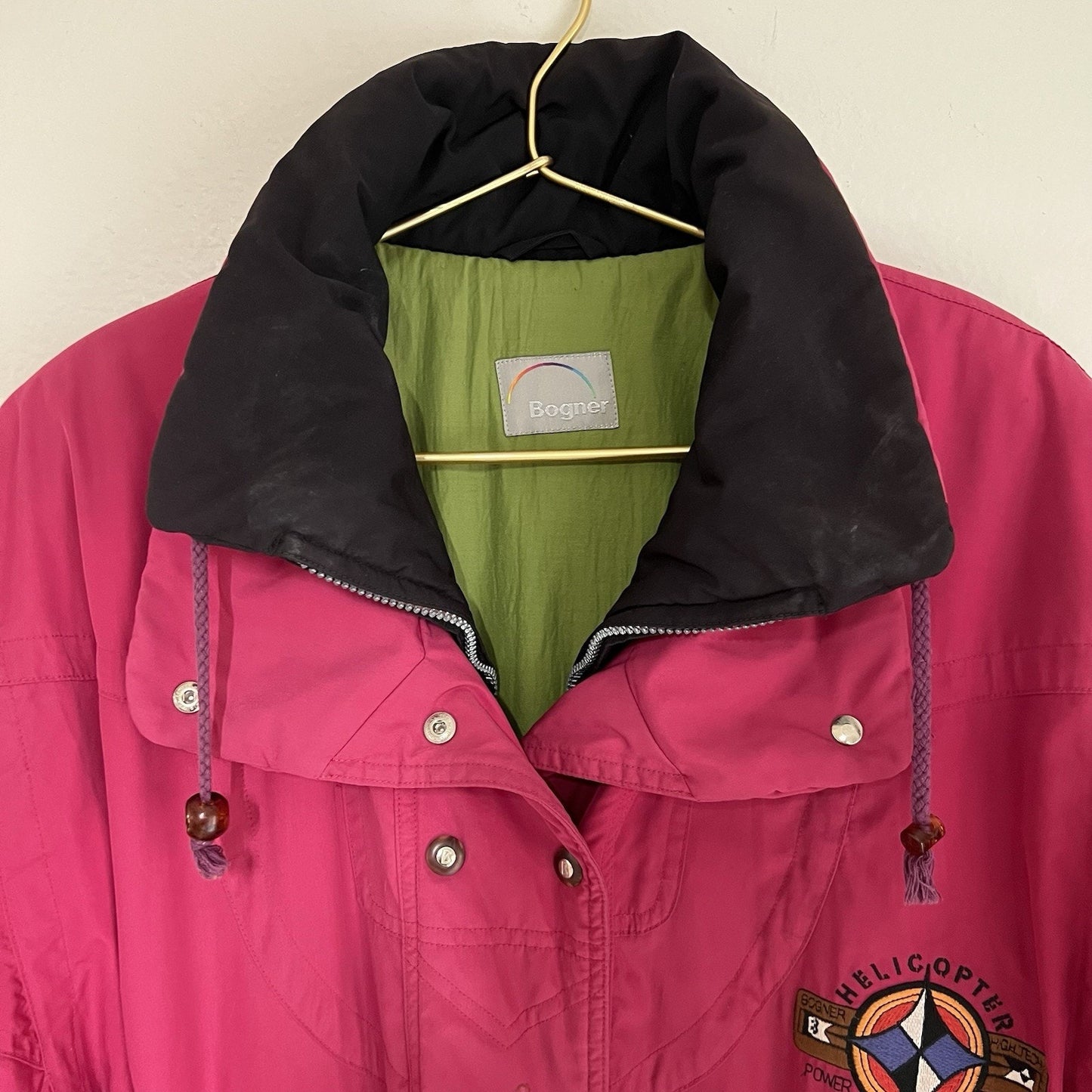 Vintage 90s BOGNER Convertible Ski Suit Sz 8 Pink Helicopter Power Skiing