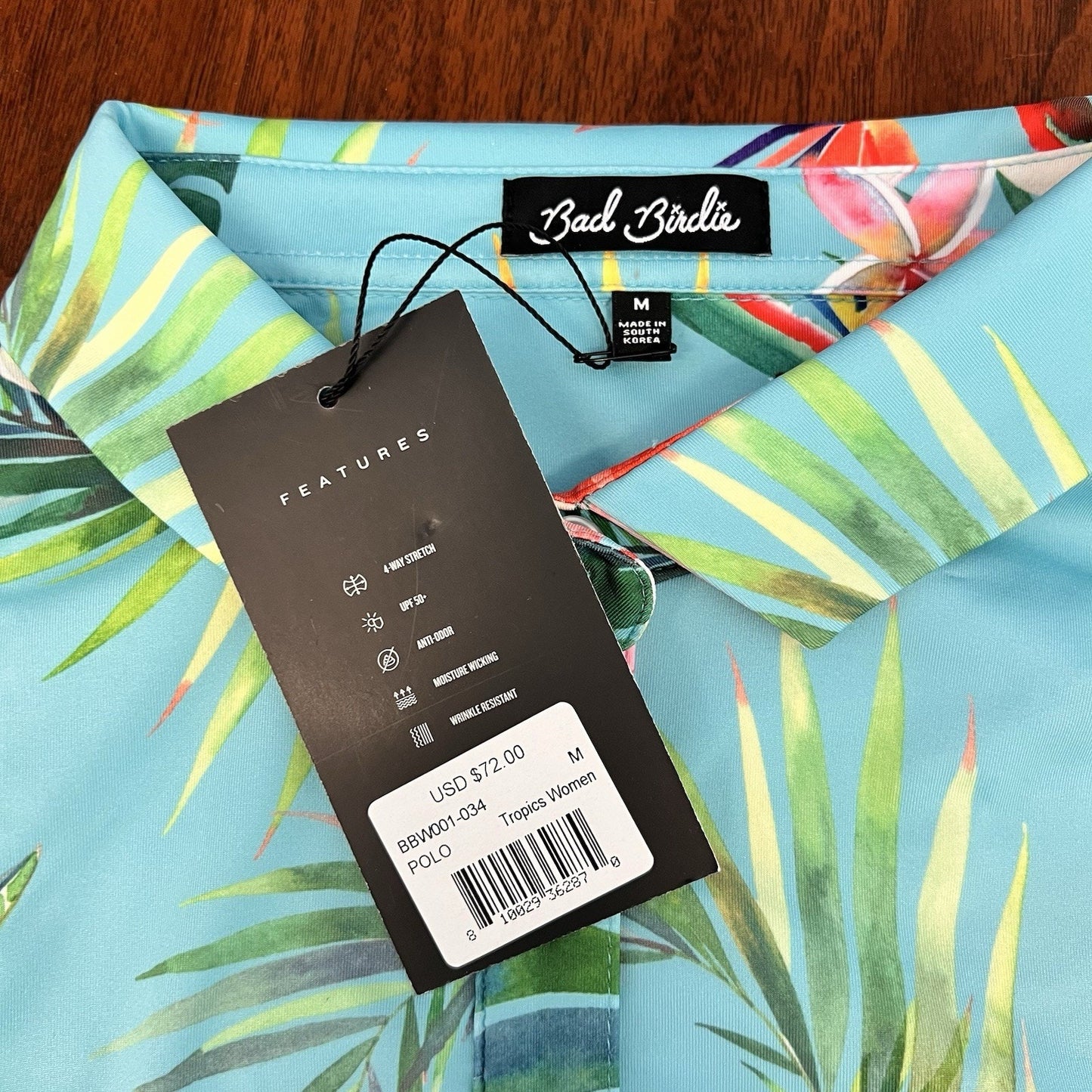 NWT Bad Birdie Womens (M) Sleeveless Tropical Floral Golf Sun Protection