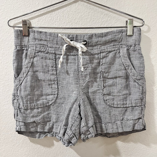 Athleta 100% Linen (6) Mid Rise Striped 30” Shorts Coastal Preppy 4” Inseam