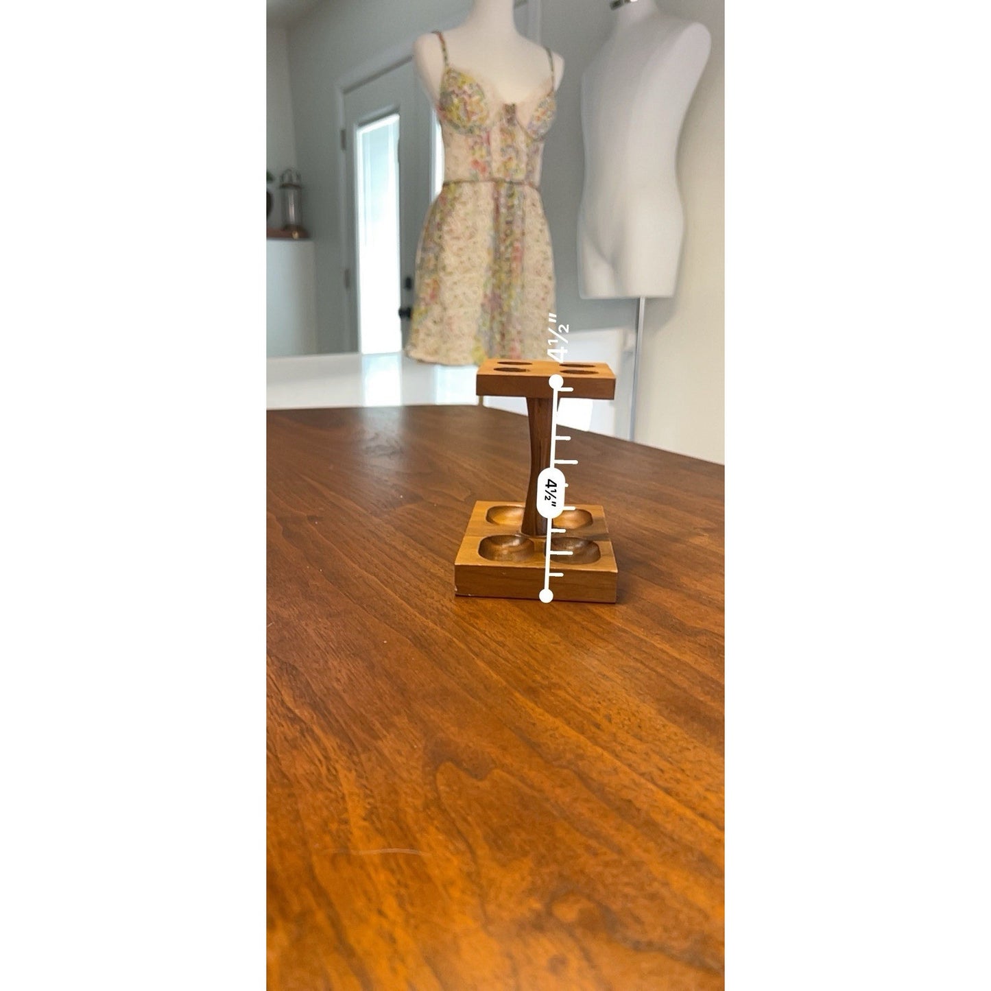 Vintage DI Alpen Solid Walnut Four Pipe Stand