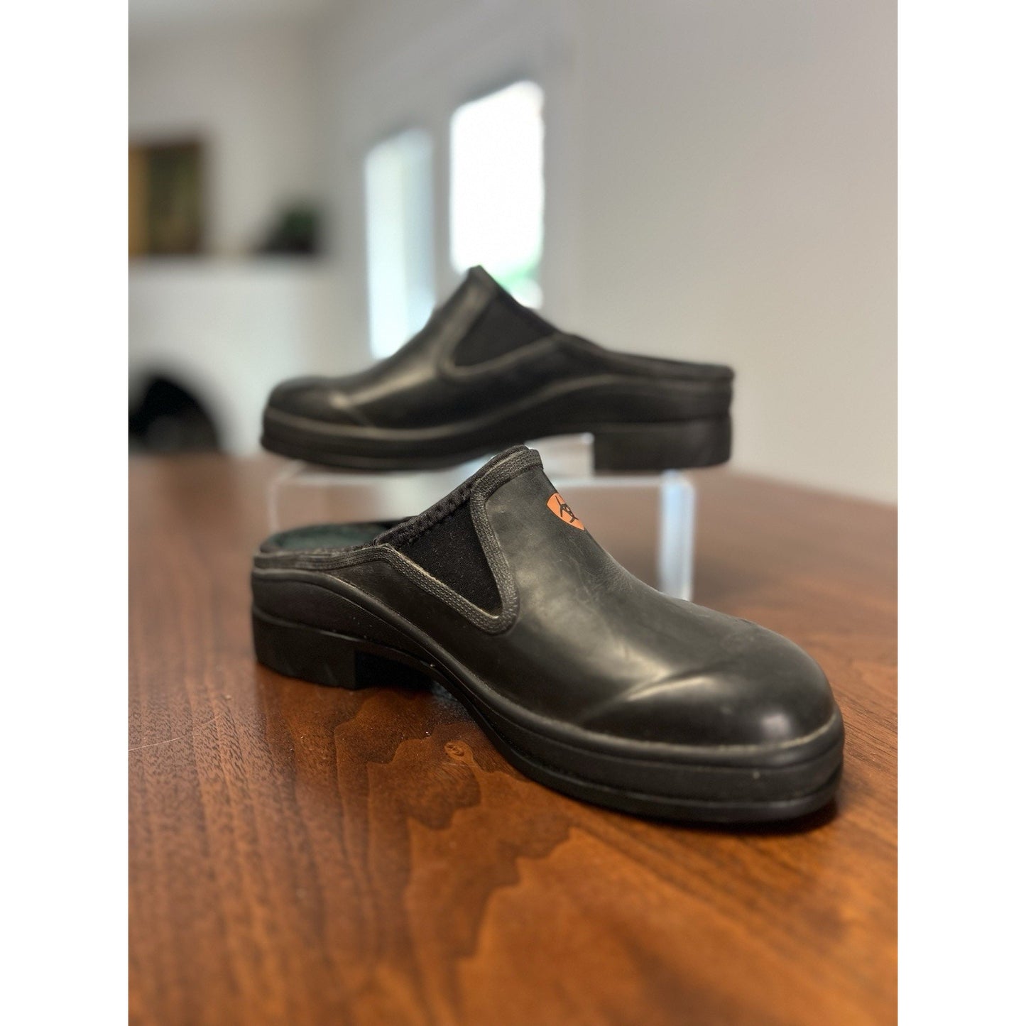 Vintage Ariat Black Rubber Paddock Slip-on Clogs / Mules Women’s Size 6.5