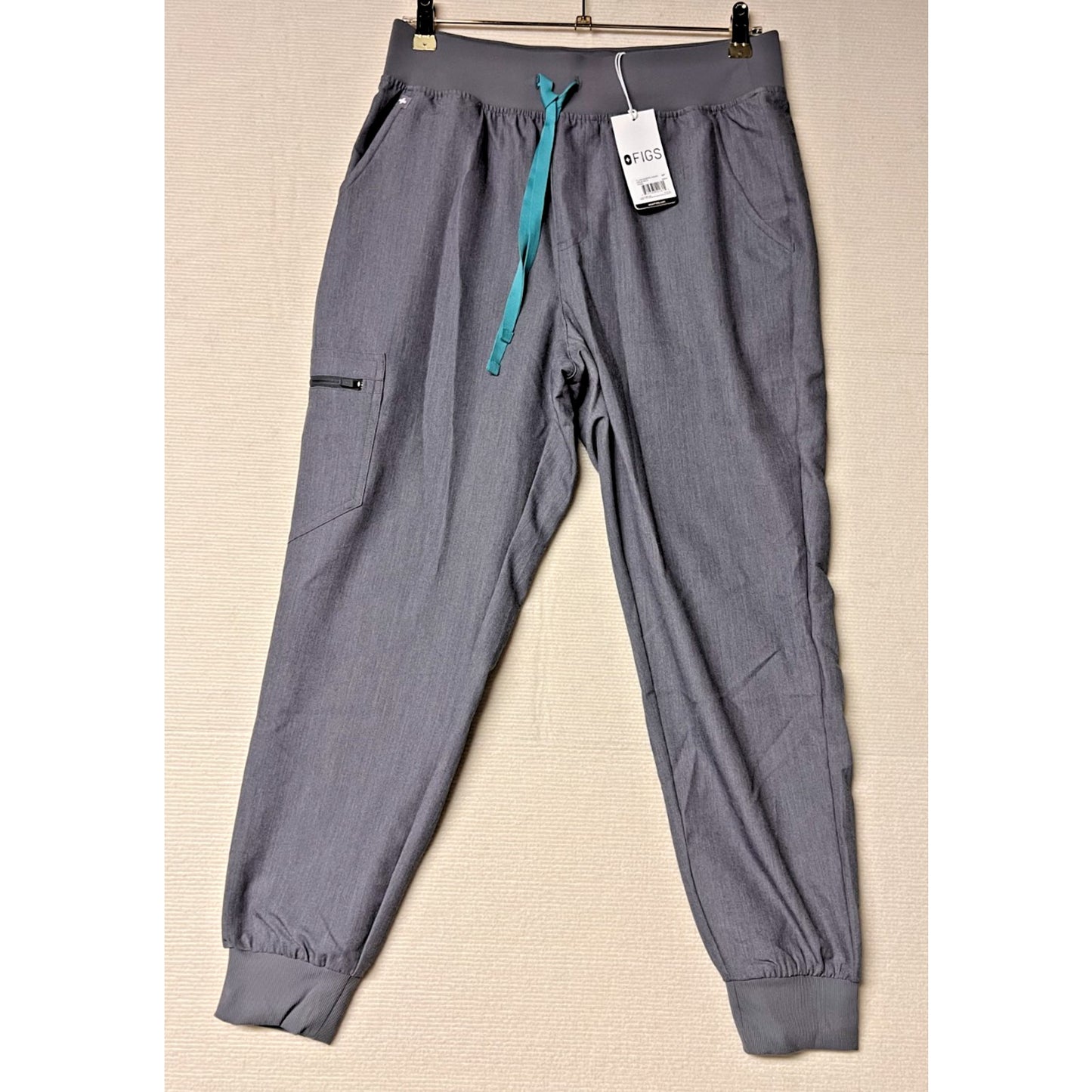 FIGS Zamora Medical Scrub Jogger Graphite Gray Teal Drawstring Size Medium