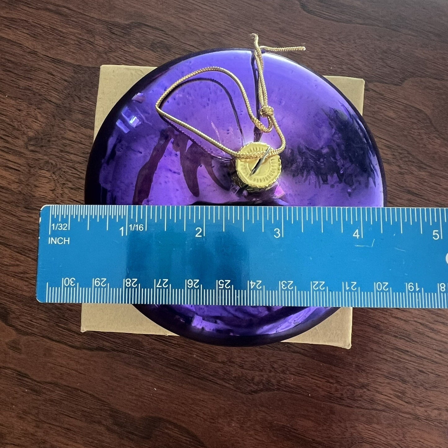 Handblown Department 56 Purple 5” Mercury Glass Tear Drop Ornament #4829-1
