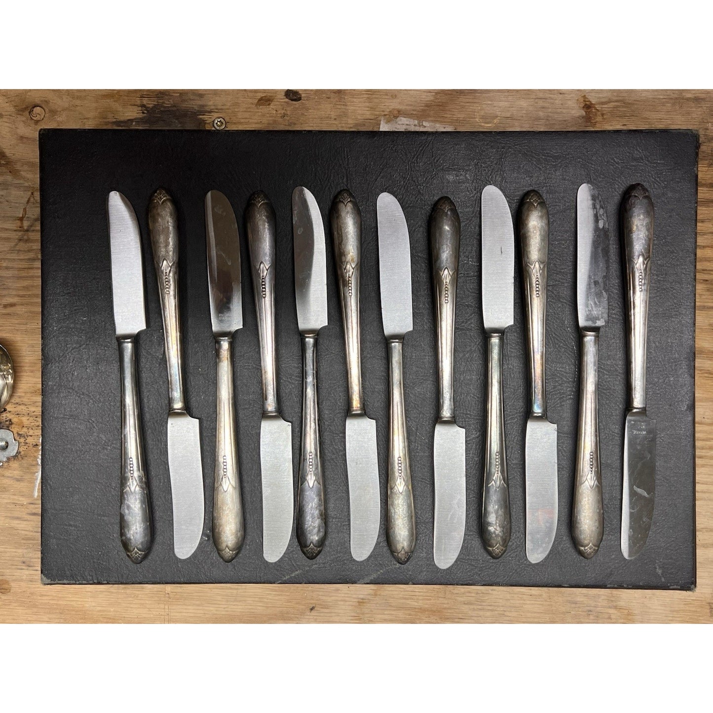Vintage Rogers XII Flatware 61 Piece Set In TARNDT Chemically Treated Wood Box