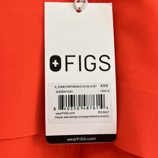 NWT FIGS XXS Sydney Scrub Jacket 5097 Orange Coral Rare Limited Edition 2XS New