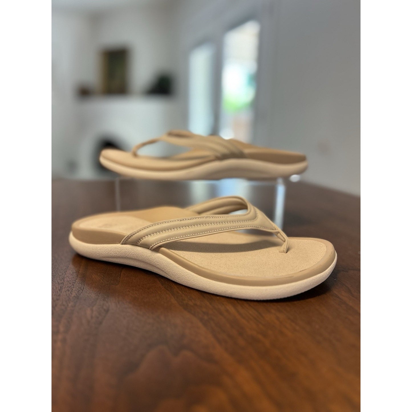 ABEO Laguna Thin Strap Sandals In Cuban Sand Orthotic Support Women’s Size 9.5