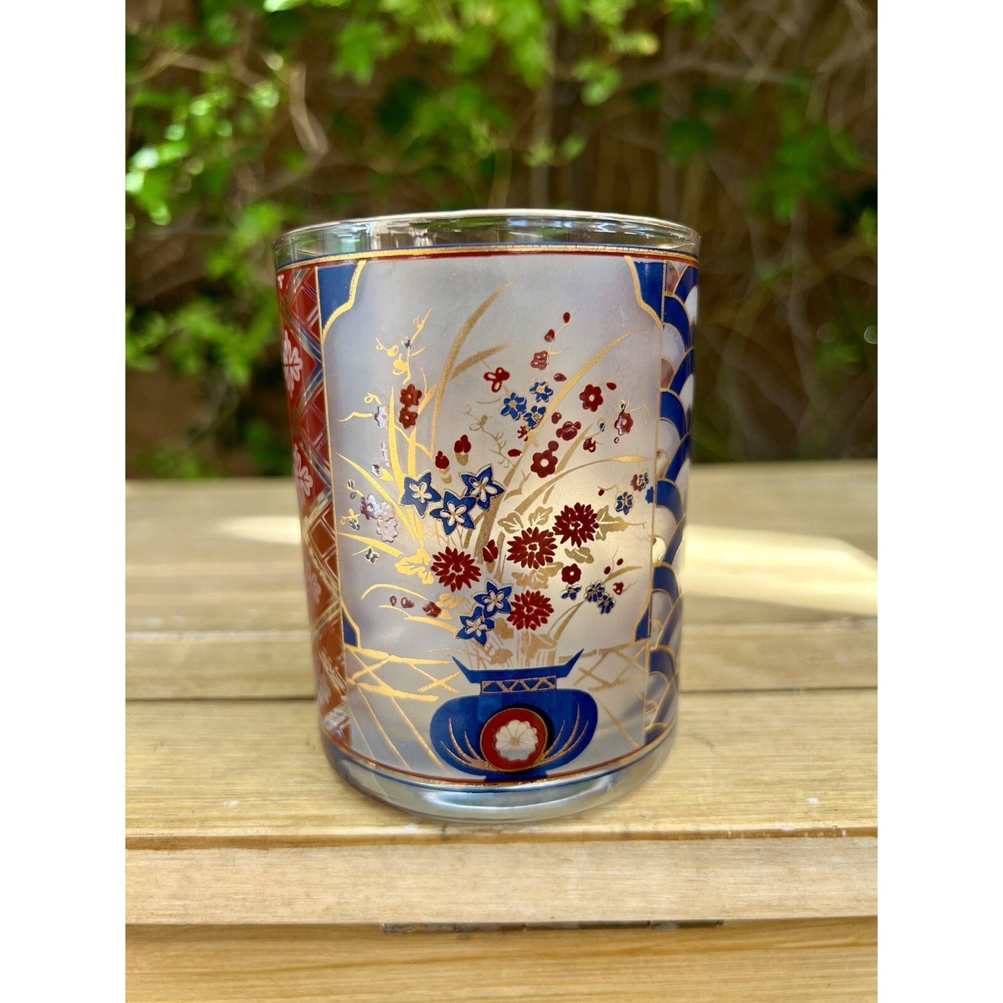 (6) 1960s Culver 22 Karat Gold ‘Chinoiserie' Pattern Rocks Glass Tumbler Barware