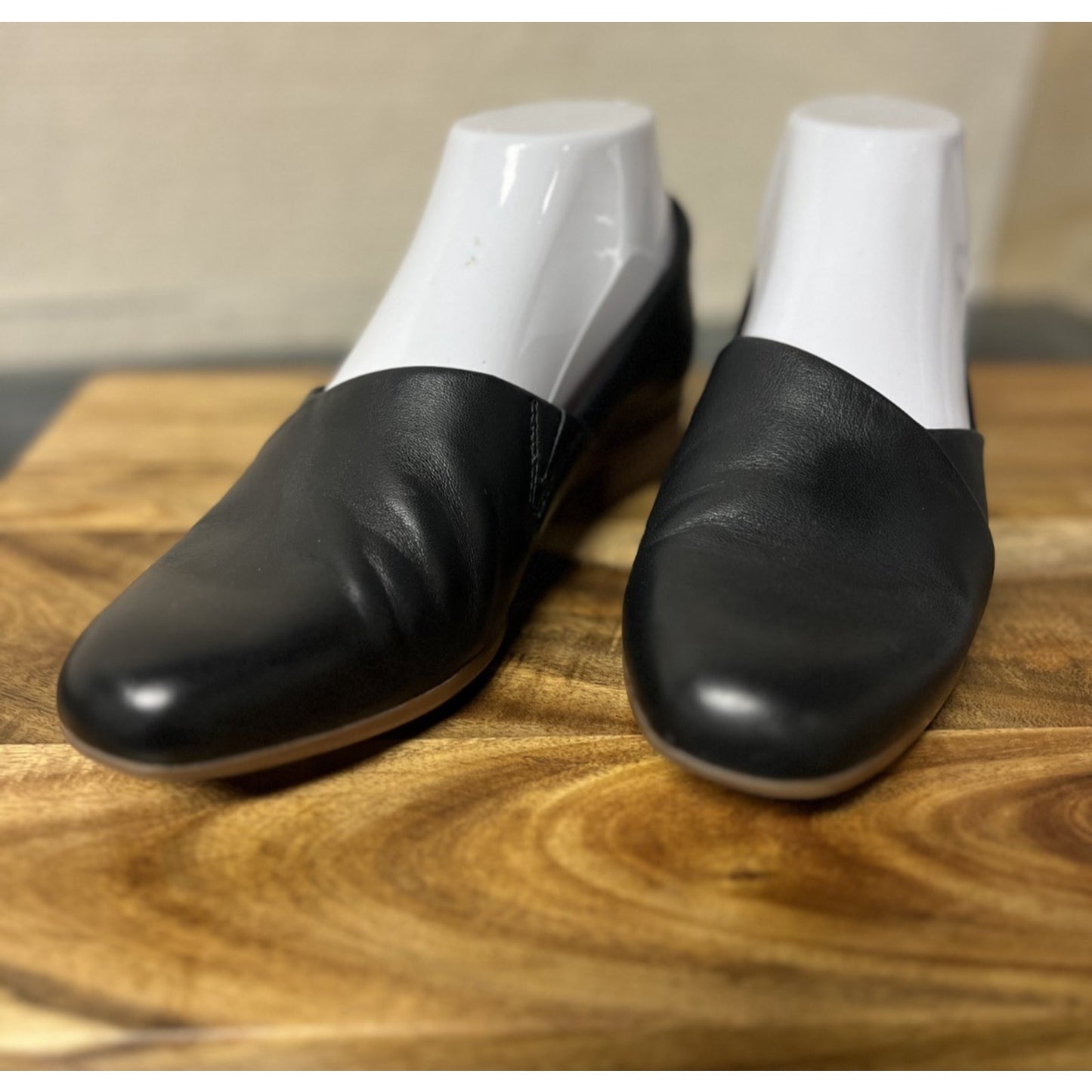 Clarks Collection Juliet Palm Black Leather Loafers Women's 6M