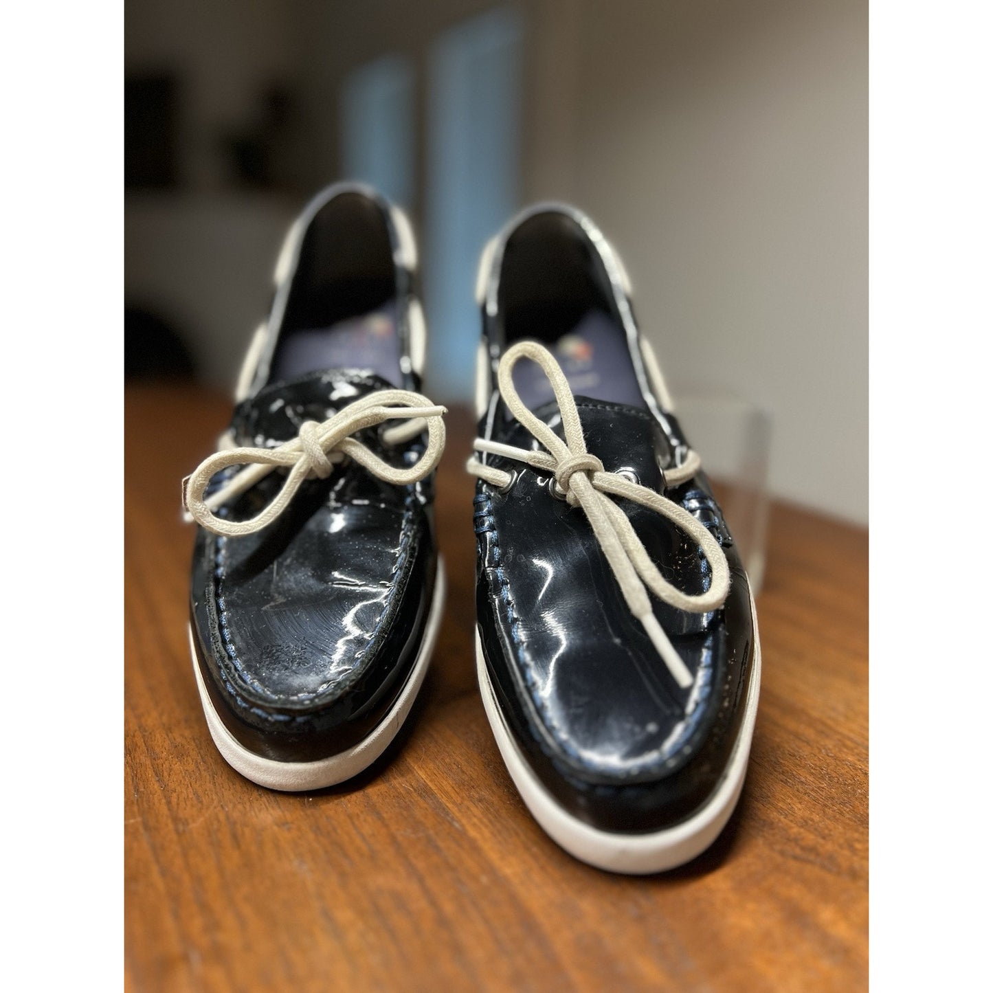 Cole Haan 1928 Women’s Patent Navy Slip On Boat Shoes Size 7B