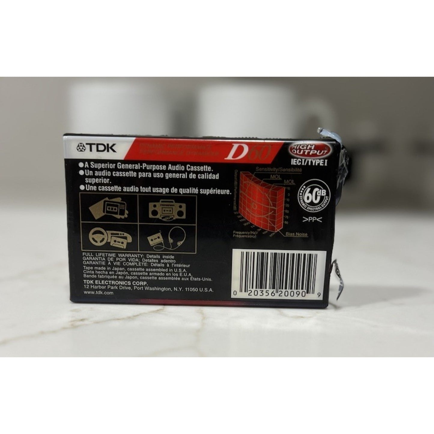 TDK D60 High Output IEC I / Type I Blank Audio Cassette Tapes New Sealed