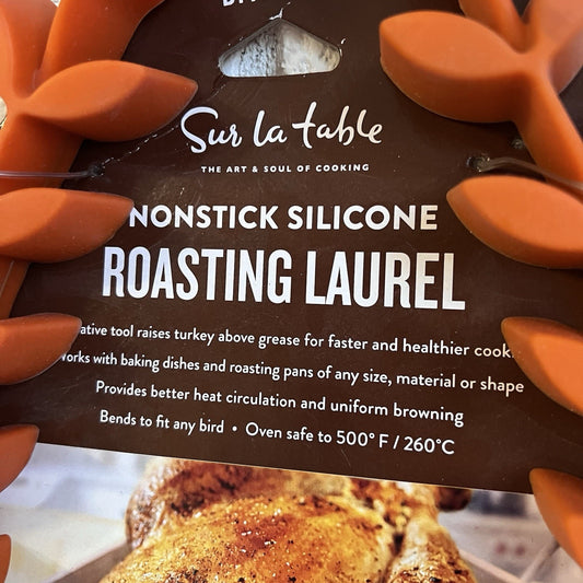 NEW Roasting Rack Laurel Food Safe Silicone Nonstick Orange Prepara Sur La Table