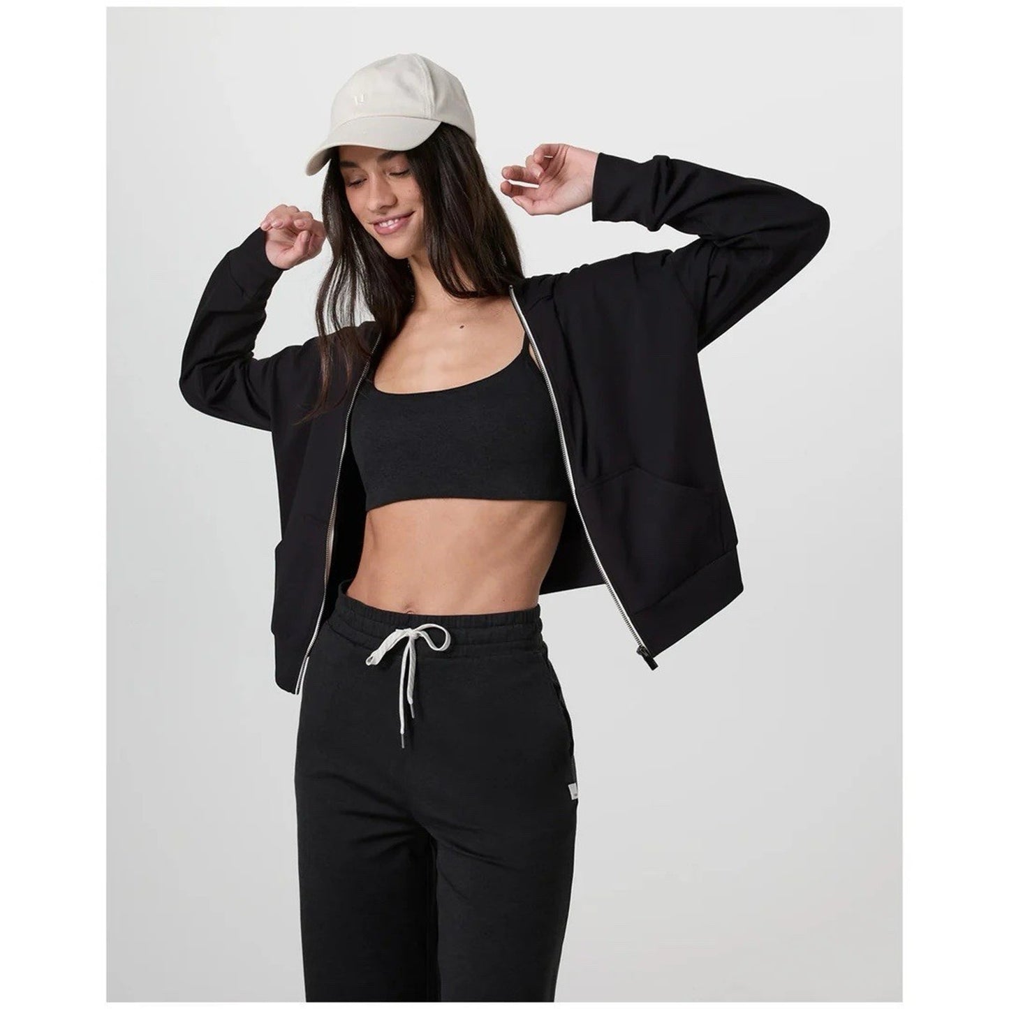 VUORI Halo Modern Full Zip Hoodie Large Black DreamKnit Relaxed