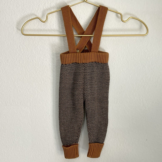 TUN TUN Suspender Pants Pima Cotton Ribbed 3-6 Mo Baby Designer Handmade Artisan