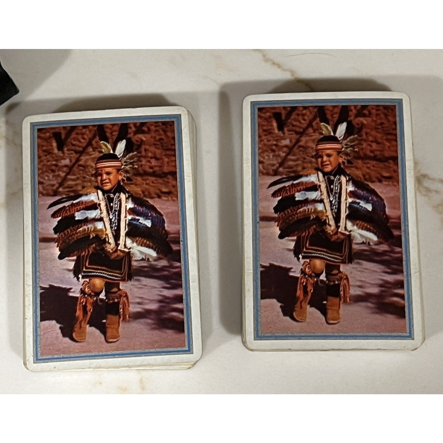 Vtg Congress Double Set Of Cards Capitol Building Face Pawnee-Otoe Native Back