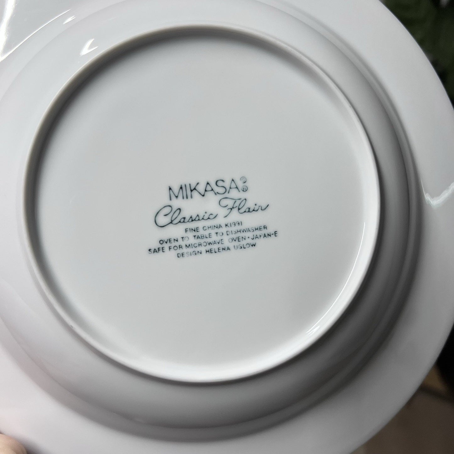 6 x Mikasa Classic Flair White Rim Soup Bowls 9” Calla Lily Helen Uglow