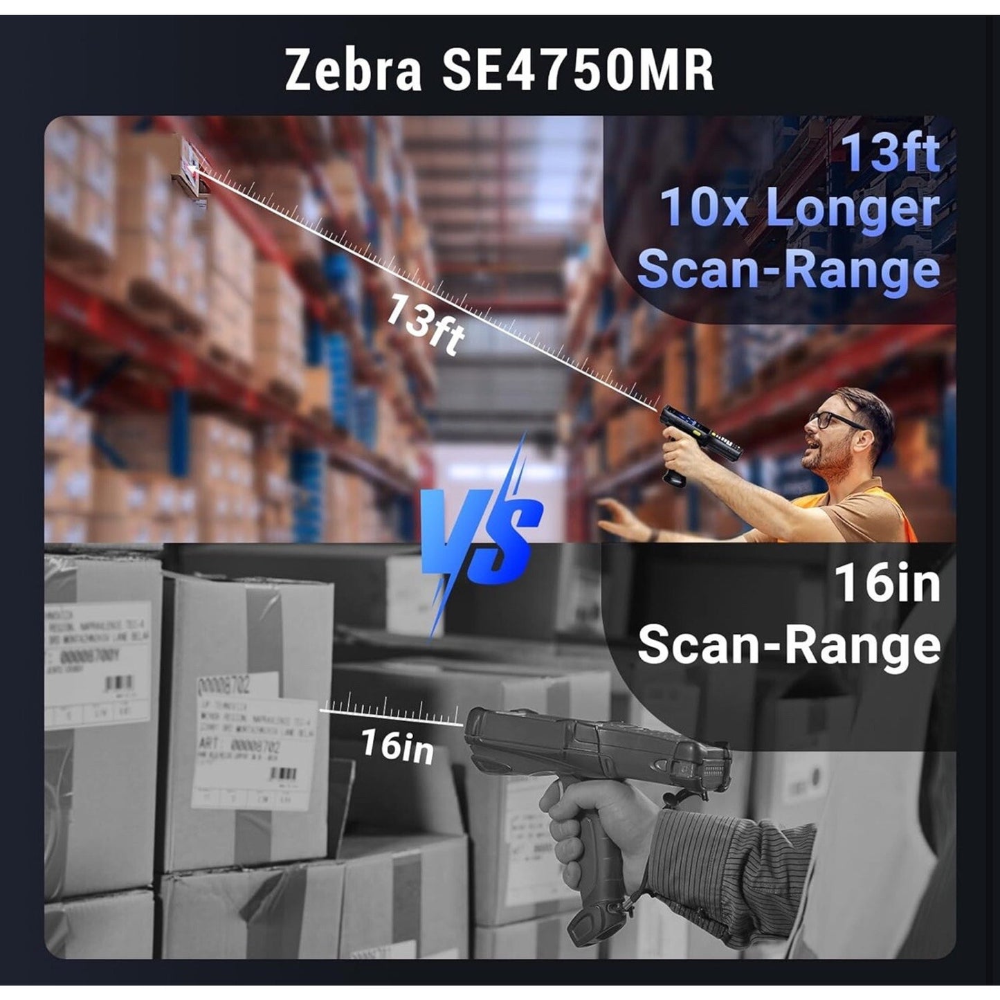 NEW $750 TERA Android 11 Barcode Scanner P161 13 Ft Range Zebra SE4750MR 6700mAh