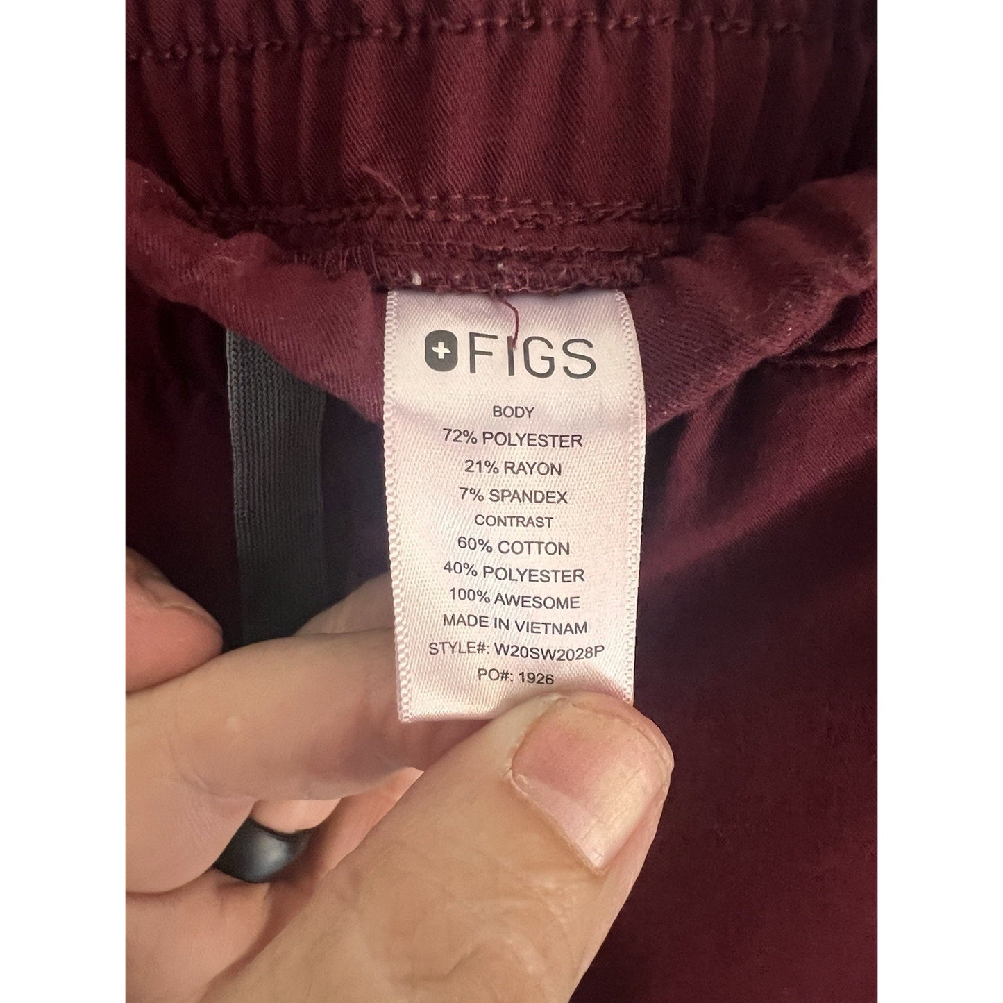 FIGS Zamora High Wasted Jogger Women’s Scrub Pants PO# 1926 Size M/P #W20SW2028