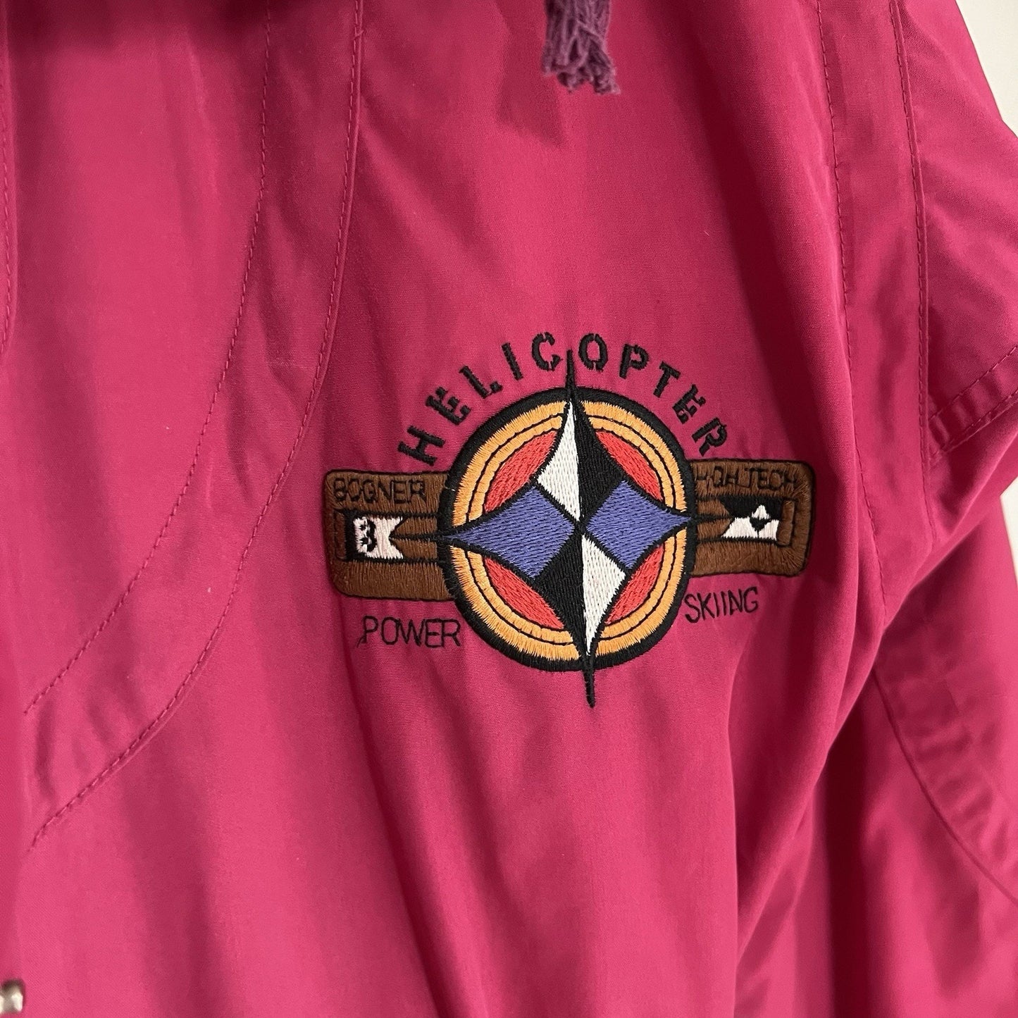 Vintage 90s BOGNER Convertible Ski Suit Sz 8 Pink Helicopter Power Skiing