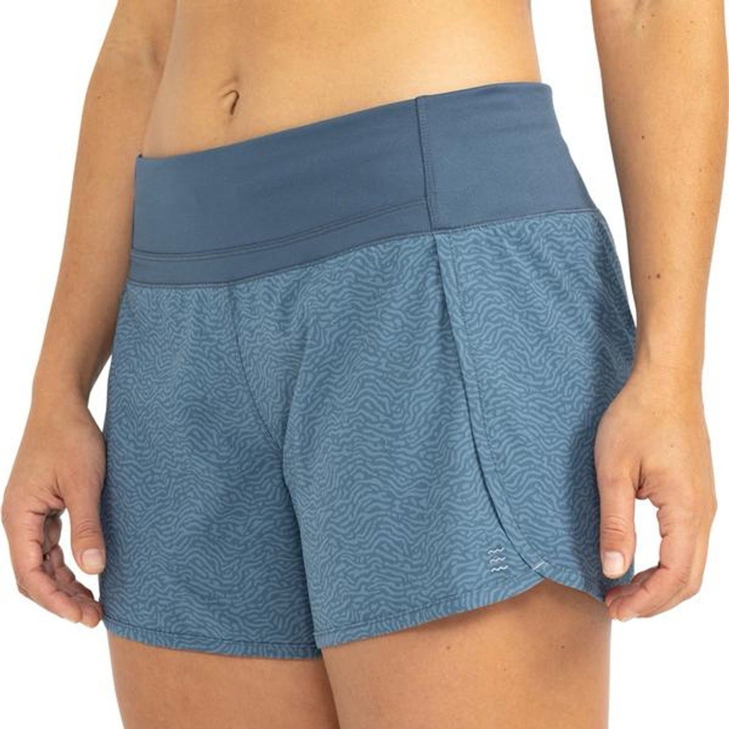 Limited Edition Free Fly Women (S) Bamboo Lined Breeze Shorts 4" Tidewater Blue